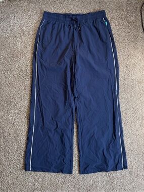 We Wander Navy Jogger Pants with Light Green Drawstring